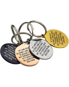 Personalised Engraved Dog Tag ID Name Tags for Cat Puppy Pet Collar Tag Hand Finished in UK