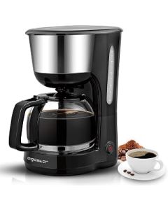 Aigostar Filter Coffee Machine Drip Coffee Maker, 40Mins Keep Warm, Anti-Drip Function, Fast Brewing Coffee Maker with Reusable Filter, Pour Over Technology, 1000W, 1.25L - Chocolate 30KYJ