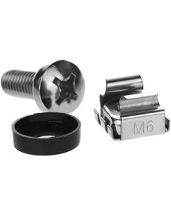 RION TECH M6 Cage Nuts & Screws for Server Shelves Cabinets, Lengthened 16mm- Rack Mount Screws (50 Pk)