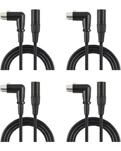 4X XLR Cable Musical Microphone Sound Cable Plug Right Angle XLR Female to Male Cable 6 Feet