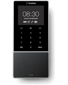 TimeMoto TM—818 MC Employee Time Clock, Pairs with HID/Contactless Smart Access Cards, RFID Badge/Keyfob, PIN, 2,000 Users, Clocking, Timesheets, Reports, Wi-Fi, App for iOS/Android, 3-Year Warranty