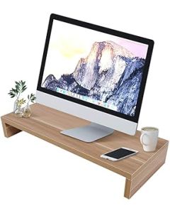 Monitor Stand for Desk, Oak Desktop Monitor Stand, Ergonomic Height Wood Monitor Stand for Computer, Laptop, Printer, Office, Home, ect.