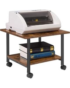 HYGRAD BUILT TO SURVIVE 2 Tier Wooden Industrial Retro Mobile Rolling Printer Kitchen Under Table Cart Trolley