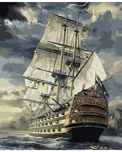VIKMARI Painting by Numbers Kits for Kids Warships DIY Oil Painting by Numbers for Adults 16 x 20 inch Paint by Number Kits Beginner Without Frame