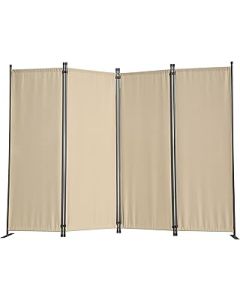 Angel Living Protective Screens Room Divider Screen with 4 Panels Folding Room Partition Wall Furniture Outdoor Screens for Patio Privacy (Beige)