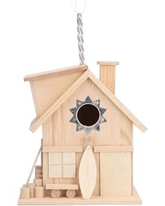 INIFLM Outdoor Wooden Birdhouse, Wren Bird Nesting for Outdoor, Garden Patio Nest Box for Bird Watching, Rural Style Hanging Garden Decorative Bird Nest for Swallow Sparrow.
