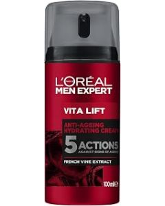 L'Oréal Men Expert Vita Lift, 5 Anti Ageing Actions, Pro-Retinol & Peppermint, Moisturiser, 100 ml
