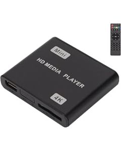 Shanrya Streaming Media Player, Multi Support LED Indicator 100‑240V Aluminum Alloy Easy IR Remote Control Mini Media Player for Home(#2)
