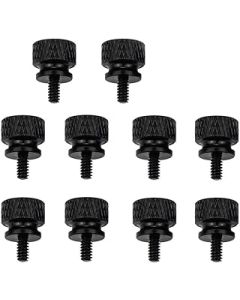 YATENG 10-pcs Anodized Aluminum Thumbscrews, 6#-32 Computer Case Thumbscrews, Thumb Screws (Black) Suitable for Computer Chassis DIY Personality Modification & beautification
