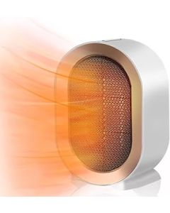 1200W Space Heater Ceramic Plug with 2 Heat Settings & Overheat Protection Low Energy Silent,Space Small Heaters for Home, Bathroom, Office, Garage