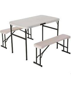 80352 42 in (107 cm) Recreation Folding Table Set - Almond