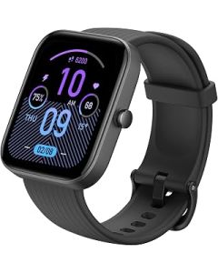 Amazfit Bip 3 Pro Smartwatch Fitness Watch Tracker with Heart Rate, SpO2 Monitor, 1.69" Large Color Display, Sports Watch with 60 Sports Modes, 14 Days Battrey Life, Black
