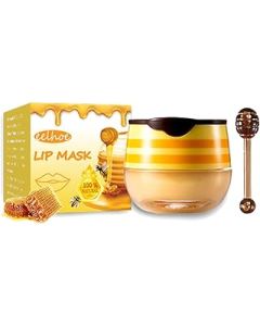 Lip Sleeping Mask, Exfoliating Lip Scrub Honey Lip Balm Moisturizing Lip Sleep Mask Exfoliator Lip Care Treatment for Lips Repairing & Remove Dead Skin Lip Lines (Honey)