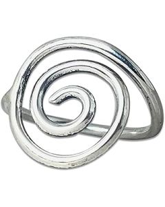 Spiral Ring, 925 Silver Ring, Statement Ring, Silver Swirl Ring, Minimalist Design, Spiral Wave Ring, Promise Ring, Unique Ring (F 1/2)
