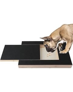 LUTER Dog Scratch Pad for Nails, Multifunctional Scratching Boards with Built-in Treat Box File Nails Sandpaper Scratching Mat for Dogs Toy Puppy Nail Clippers for Pets Nail Care (Black)