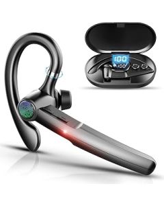 Bluetooth Headset,12Hrs Talk extendable to 48Hrs (using portable charging box), Wireless Headset with Microphone, Hands-Free Bluetooth Earpiece Business/Office/Driving, iPhone Android Samsung