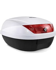 Motorcycle Trunk Motorcycle Top Box Motorbike Top Case Universal 51L Motorcycle Extra-large Trunk For 2 Helmet Motorcycle Bag Pannier Back Luggage (Color : White)
