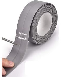 Bath Sealant Caulk Strip Silicone Kitchen Waterproof Adhesive Tape Sealant PVC Water Resistant Anti Mould Sealing Tape for Bathroom Kitchen Toilet Wall Corner Window Sill 38MM X 3.2M Grey