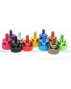 5/10pcs M3 M4 6#32 Colourful Aluminum Alloy Knurled Thumb Screws Computer Case Side Panel Hard Disk Tighten Hand Screw (Color : 5pcs, Size : PURPLE_M3)