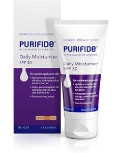 PURIFIDE by Acnecide Moisturiser SPF 30, 50ml, Face Sun Cream For Acne Prone & Sensitive Skin