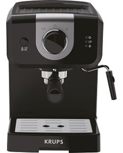 Krups Opio Steam & Pump XP320840 Espresso Coffee Machine, 1.5L, Black, Cappuccino