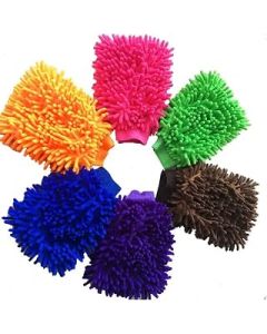 be charmed 2Pcs Car Wash Mitts, Double Sided Microfiber Chenille Car Wash Mitts Super Absorbent Microfibre Gloves Microfibre Cloth for Car Cleaning Household Dusting Gloves（Random Colour）