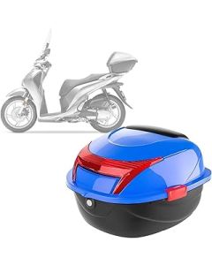 GRALES Motorcycle Boot Top Box Helmet Luggage Storage Box Storage Luggage Box with Lock for Motorbikes, Scooters and Quads Motorcycle Storage Box (Color : Blue)