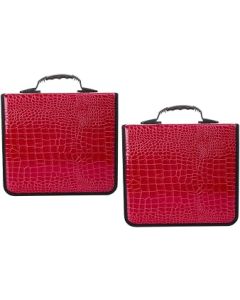 Homoyoyo 2 Pcs Hard Case Wallet Leather Wallet Red Purse Storage Case Binder Sleeves Carry Box Dvd Bag CD Pu Bag CD Bag Storage Box Container Zipper Travel Red Dvd Wallet Box Red Zip up