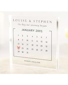 Personalised Anniversary Gift for Her/Him, Memorable Date, Gift from Husband, Gift for Birthdays, Anniversary's, Wedding Gift for Couple, Wedding Day, Custom Clear Acrylic Block