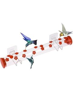 SAVITA Window Hummingbird Feeder, Acrylic Hummingbird Feeder with 16 Feeding Ports Hummingbird Feeder Window Mount for Outside