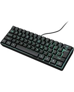 Liseng Gaming Keyboard, 61 Mechanical Feel Multi Color RGB Illuminated LED Backlit Wired Gaming Keyboard, Waterproof Mini Keyboard for PC/Typist
