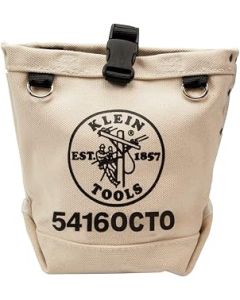 Klein Tools 5416OCTO Tool Bag, Bull-Pin and Bolt Pouch, No. 4 Canvas with Tunnel Connection, 5 x 5 x 9-Inch