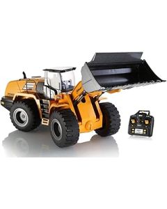 Top Race 10 Channel Full Functional Remote Control Jumbo Front Loader Construction Tractor, Full Metal Bulldozer Toy Can Dig Up To 3.5 Lbs, 1: 14 Scale. TR-213