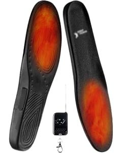 Foot Warmer Electric Heated Insoles USB Insoles Rechargeable Remote Control Foot Warmers Washable to Cut for Men and Women Hunting Hiking Camping,39~41