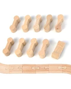 Wooden Train Track Accessories 10pcs Train Connection Accessories Engine Battery Powered Train Expansion Pack Compatible with All Train Rail Crane Thomas Tank for Kids Children