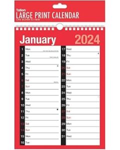 2024 A4 Large Print 2 Column Calendar 8032