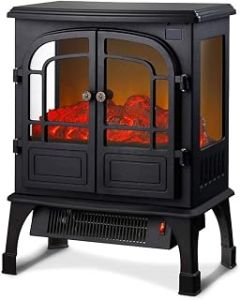 Electric Fireplace Electric Fireplace Wall 1800W, Double-Door Mechanical Three-Side View Fire Simulation Flame Electronic Fireplace Ter, Suitable For Ting Indoor Terrace Ng Room Room