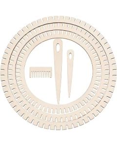 OLYCRAFT 3 Sizes Weaving Looms Kit Wooden Mini Weaving Looms Gear Shape Weaving Looms Kit with Weaving Needle and Comb Knitting Looms for DIY Art Crafts Knitting Beginners Weaving Lovers