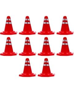 TOYANDONA 10Pcs Mini Traffic Cones, Miniature Plastic Traffic Cones, Mini Road Parking Signs Traffic Signs (Random Style)