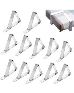Table Cloth Clip,12 Pieces Tablecloth Clips,stainless steel tablecloth clip,for Indoor & Outdoor Use,Adjustable Table Cloth Holders for Picnics Parties Weddings BBQ Dinners Kitchen Restaurant Schools