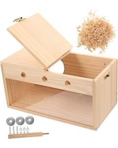 Mipcase Box Finch Canary Birdhouse Accessory Lovebird Cage Case Mating Wood Supply Birds Parakeet Nesting Garden Bird Other Natural House Lovebirds for Conure and Budgie Small Nest Wooden