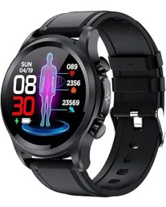 Blood Glucose Smart Watch Glucometer Digit Sports Watch ECG Monitoring Blood Pressure Body Temperature Waterproof Fitness Tracker Men Women (Black)