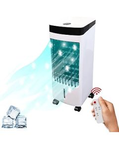 Aspect 4L Portable Air Cooler Fan - High Cooling Water Tank, Remote Control, Touch Panel Display - Energy Efficient Cooling for Home and Office (White)