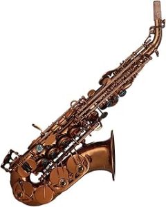 Small Bent Pipe B Flat High-pitched Saxophone Wind Instrument Brass Body Antique Copper Surface Sax Saxophone for Student
