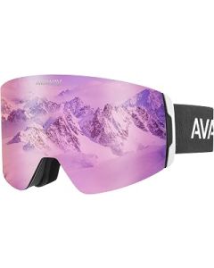 AVAWAY OTG Pink Womens Ski Goggles Magnetic Snowboarding Safety Glasses, Anti Scratch Anti Fog 100% UV Protection
