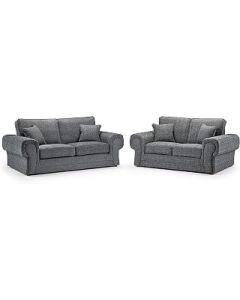 Grey Fabric 3+2 seater sofa - 3 Seater suite - 2 Seater Settee - Sofa sets for living room - cheap Corner couches with cushions-004