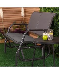 Charles Bentley Steel 2 Seater Rocking Bench - Grey
