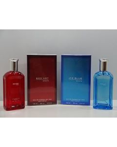 Glory Cosmetics 2 x Perfume Gift For Men, Red Hot Man 100ml , Ice Blue Man 100ml