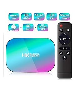 HK1 BOX Android 9.0 Smart TV Box Amlogic S905X3 CPU 4GB RAM 128GB 2.4G+5G Wifi 1000M BT4.0 8K Smart Media Player for Netflix Youtube