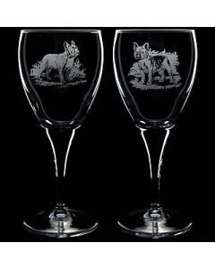 French Bulldog | Dog Crystal Wine Glass | Engraved | Pair or Single